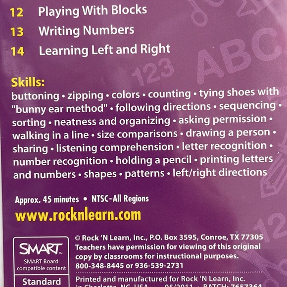 [ Rock ‘n Learn Getting Ready for Kindergarten Kids Educational DVD ] Ages 3-5 - Picture 4 of 6